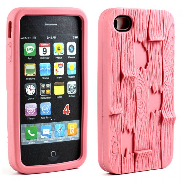 Wholesale iPhone 4 4S 3D Plank Case (Pink)